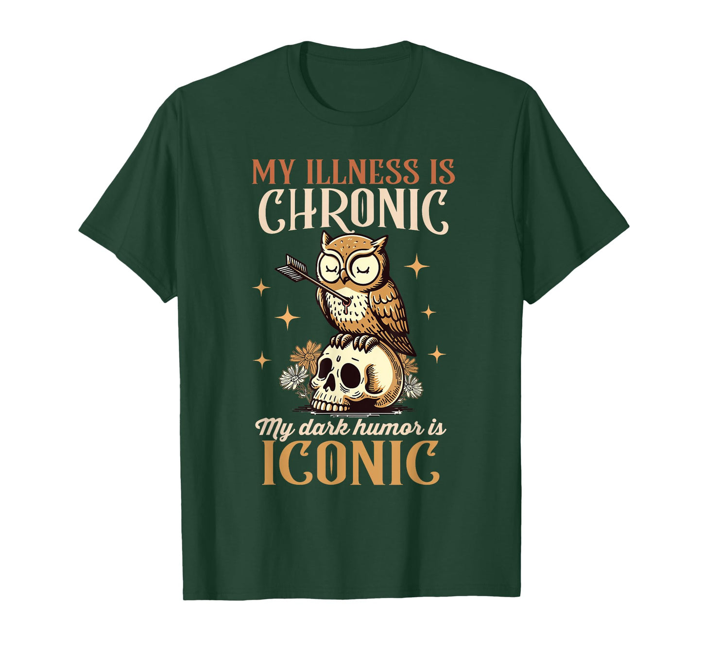 Chronic Spoonie My Illness Is Chronic My Dark Humor Iconic T-Shirt
