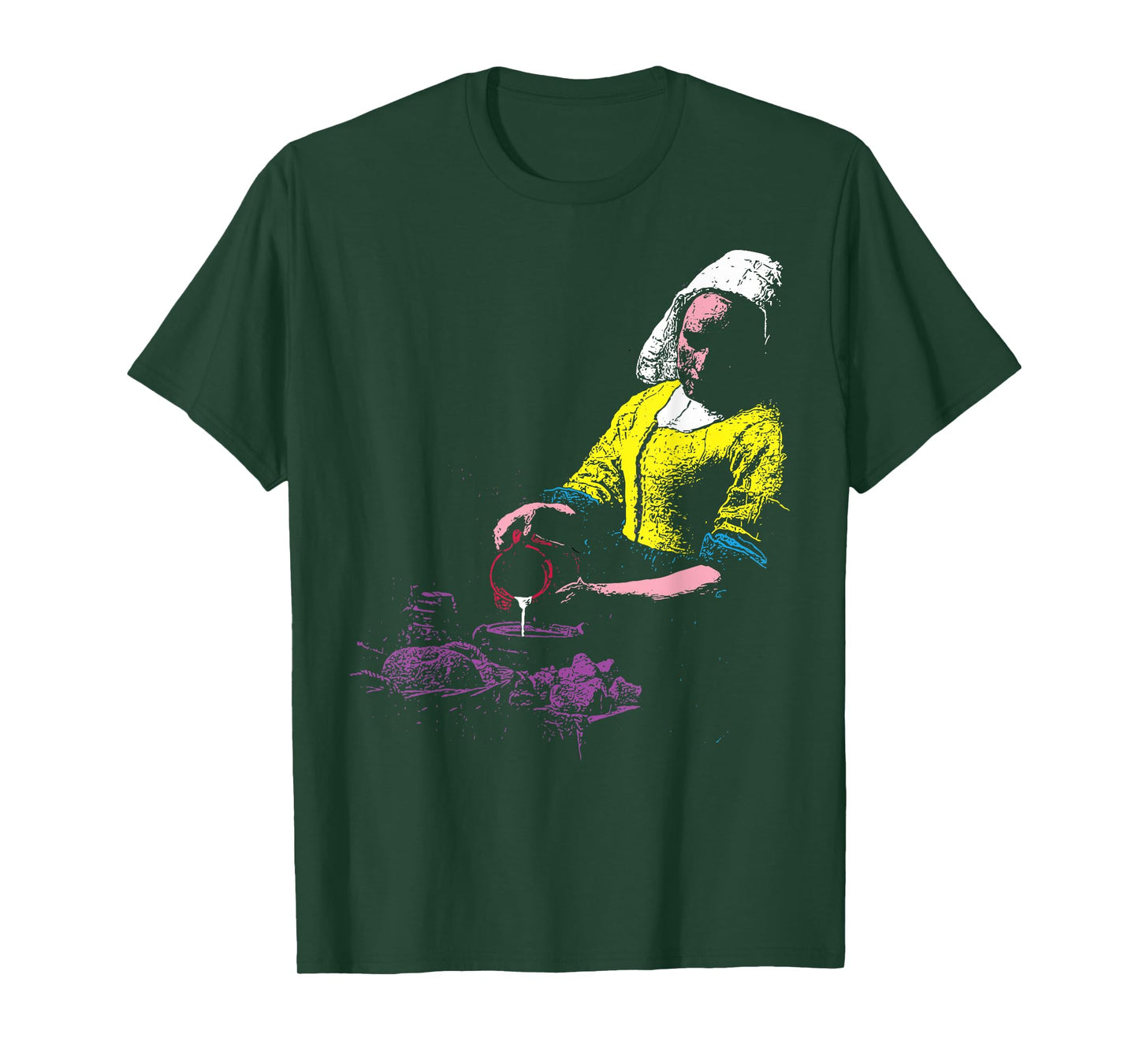 Vermeer The Milkmaid Pop Art 80s Pop Minimal Baroque Art T-Shirt