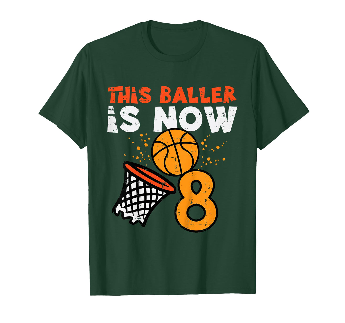 This Baller Is Now 8 Basketball 8th Birthday Bday Boys Kids T-Shirt