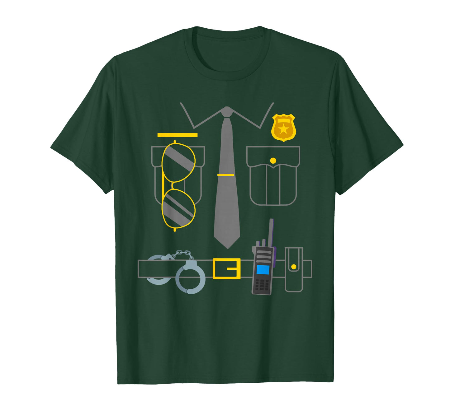 Policeman Costume Funny Police Officer Wearing Cops Kids T-Shirt