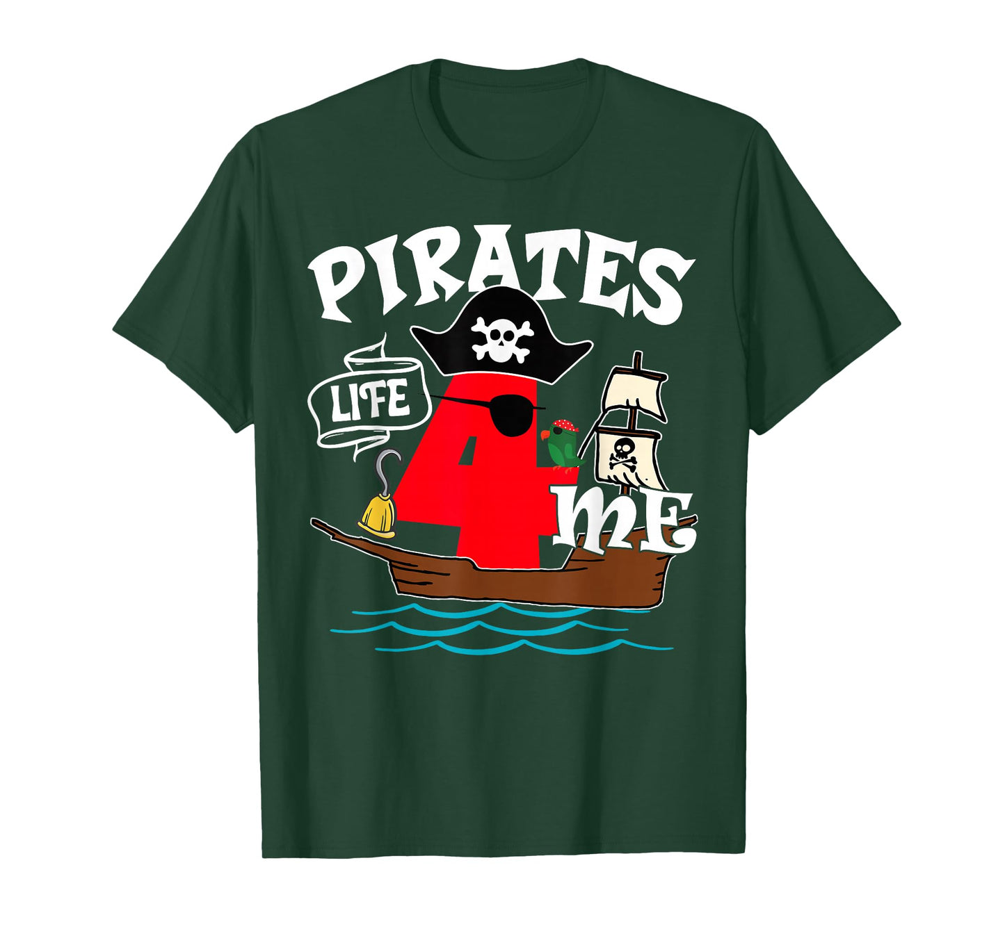 Pirates Life 4 Me 4th Birthday Boy 4 Years Old Birthday Vibe T-Shirt