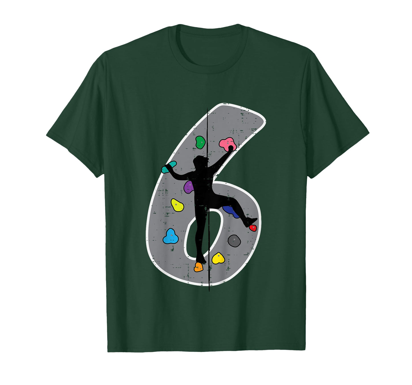 6th Birthday Rock Climbing 6 Six Year Old Bday Boys Girls T-Shirt