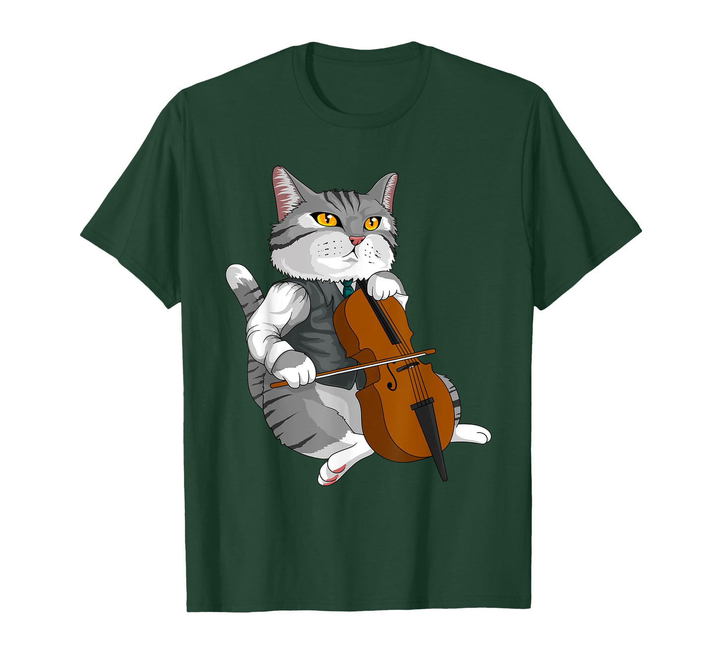 Cat Playing Cello Violin musical instrument T-Shirt