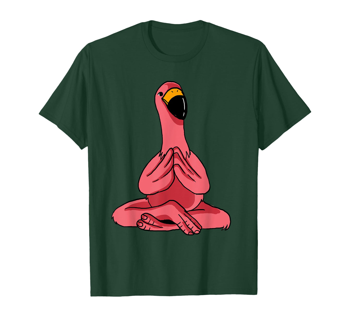 Meditating Exercise Tropical Animal Gift Men Women Cute Yoga Flamingos Funny Pink Water Bird Meditation Lovers Unisex-Adults, Unisex-Kids T-Shirt