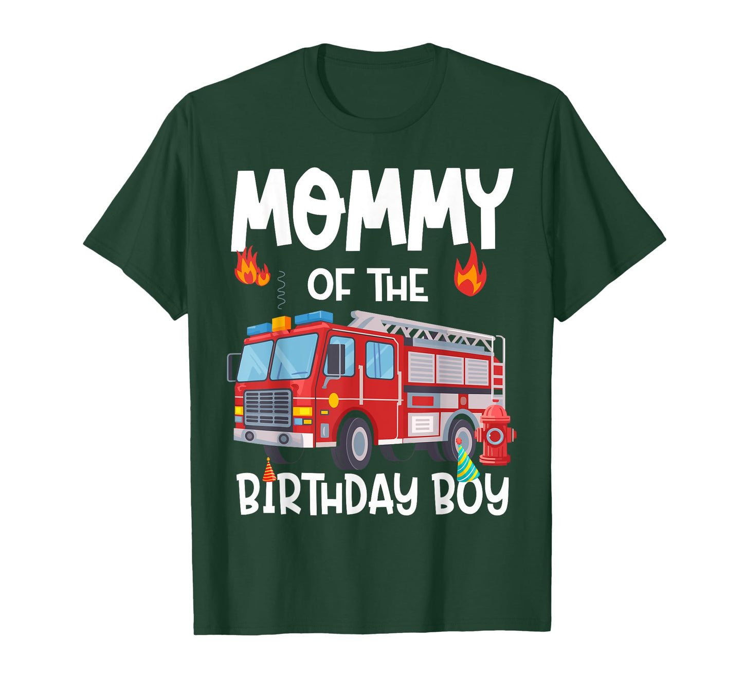 Mommy of the Birthday Boy Fire Truck Firefighter Mom Bday T-Shirt