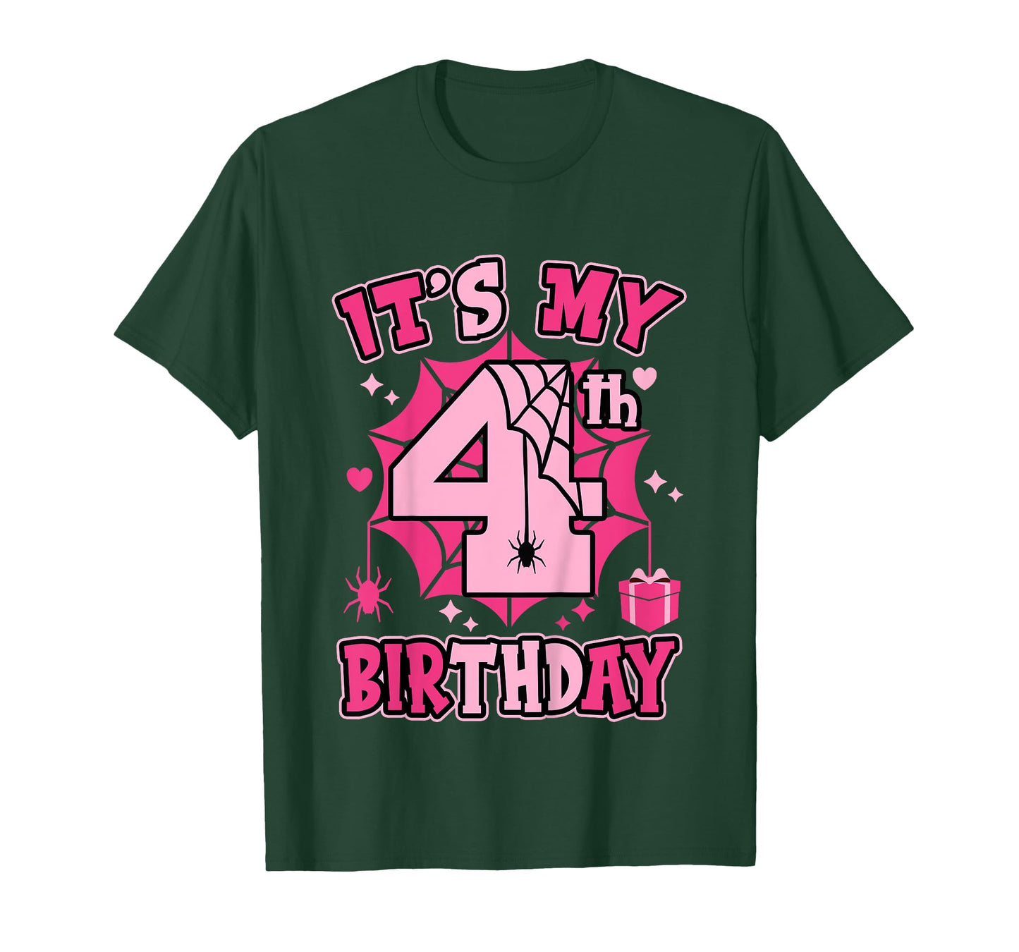 Kids It's My 4th Birthday Spider Girl Costume Party 4 Year Old T-Shirt