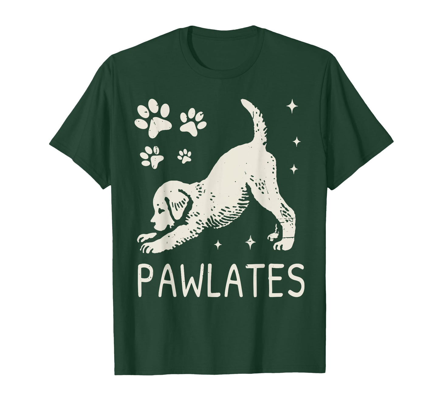 Pawlates Dog Stretching Workout Fitness Pilates Cute Puppy T-Shirt
