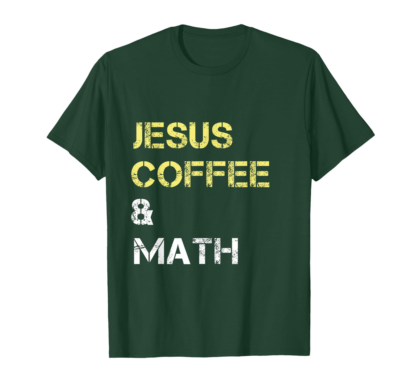 Jesus Coffee & Math Mathematics Math Themed T-Shirt Black Unisex-Adults Small Classic Fit Short Sleeve Crew Neck T-Shirt