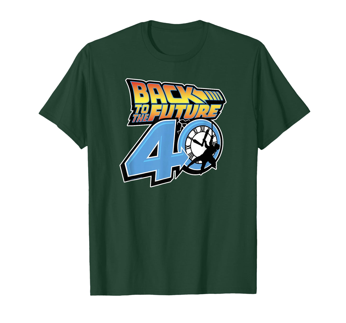 Back To The Future 40th Anniversary Clock Tower Logo T-Shirt