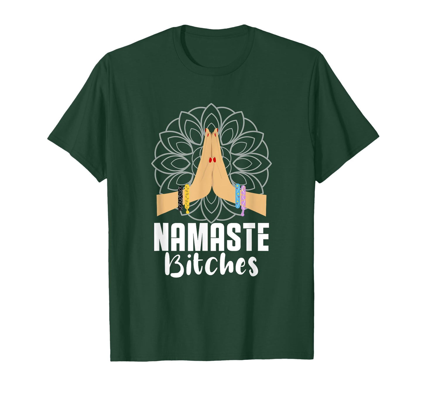 Namaste Bitches Yoga Practitioner Zen Meditaton Mandala T-Shirt