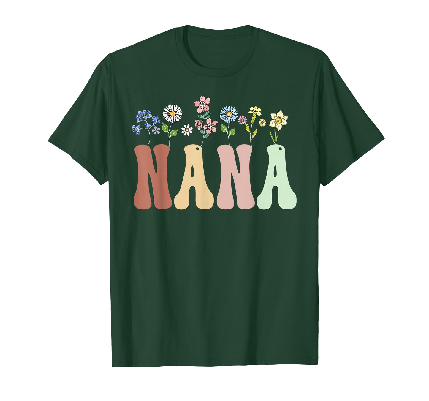 Nana Gifts Women Wildflower Floral Design Nana T-Shirt