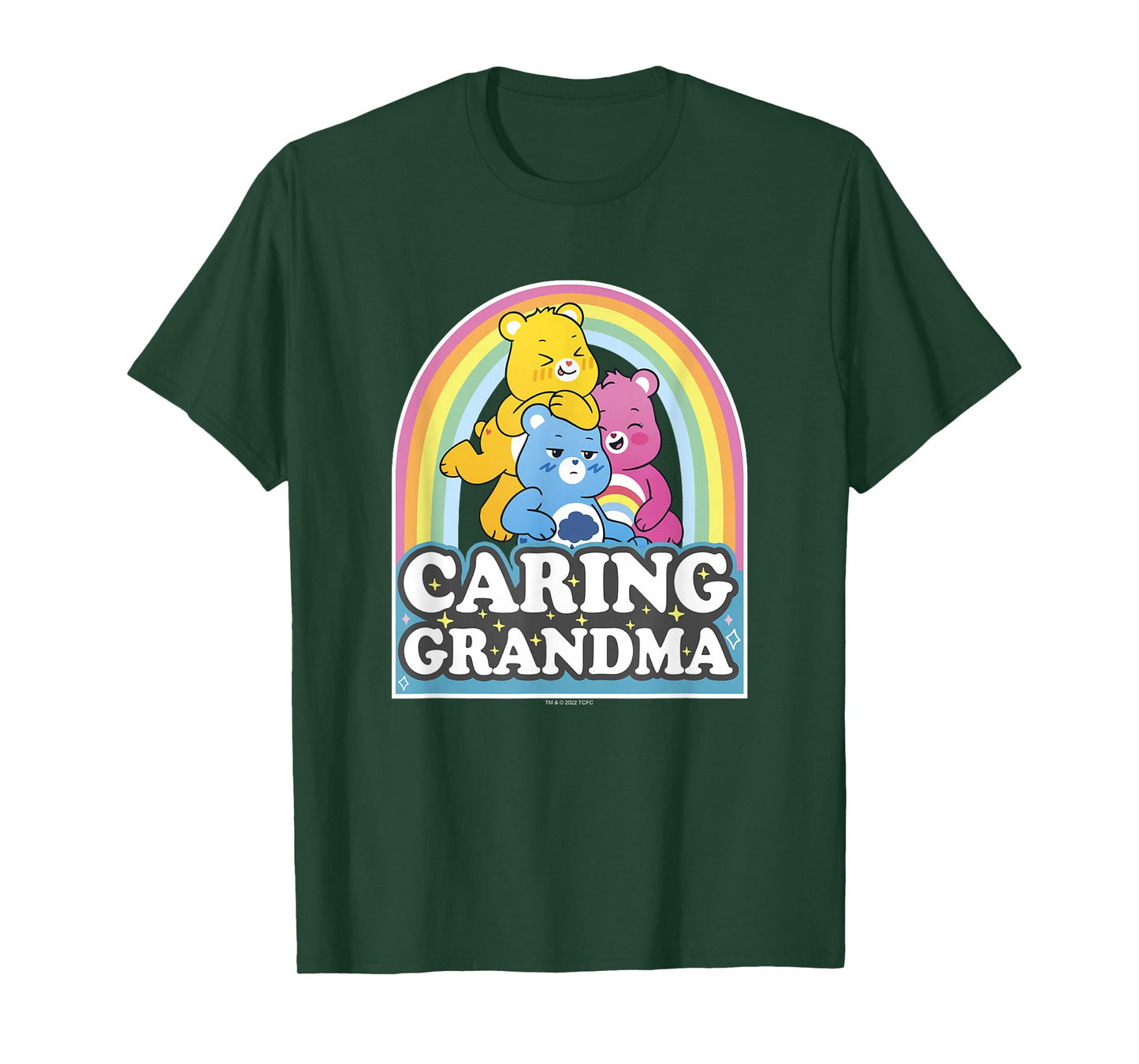 Care Bears Caring Grandma Retro Rainbow Grumpy Group Shot T-Shirt