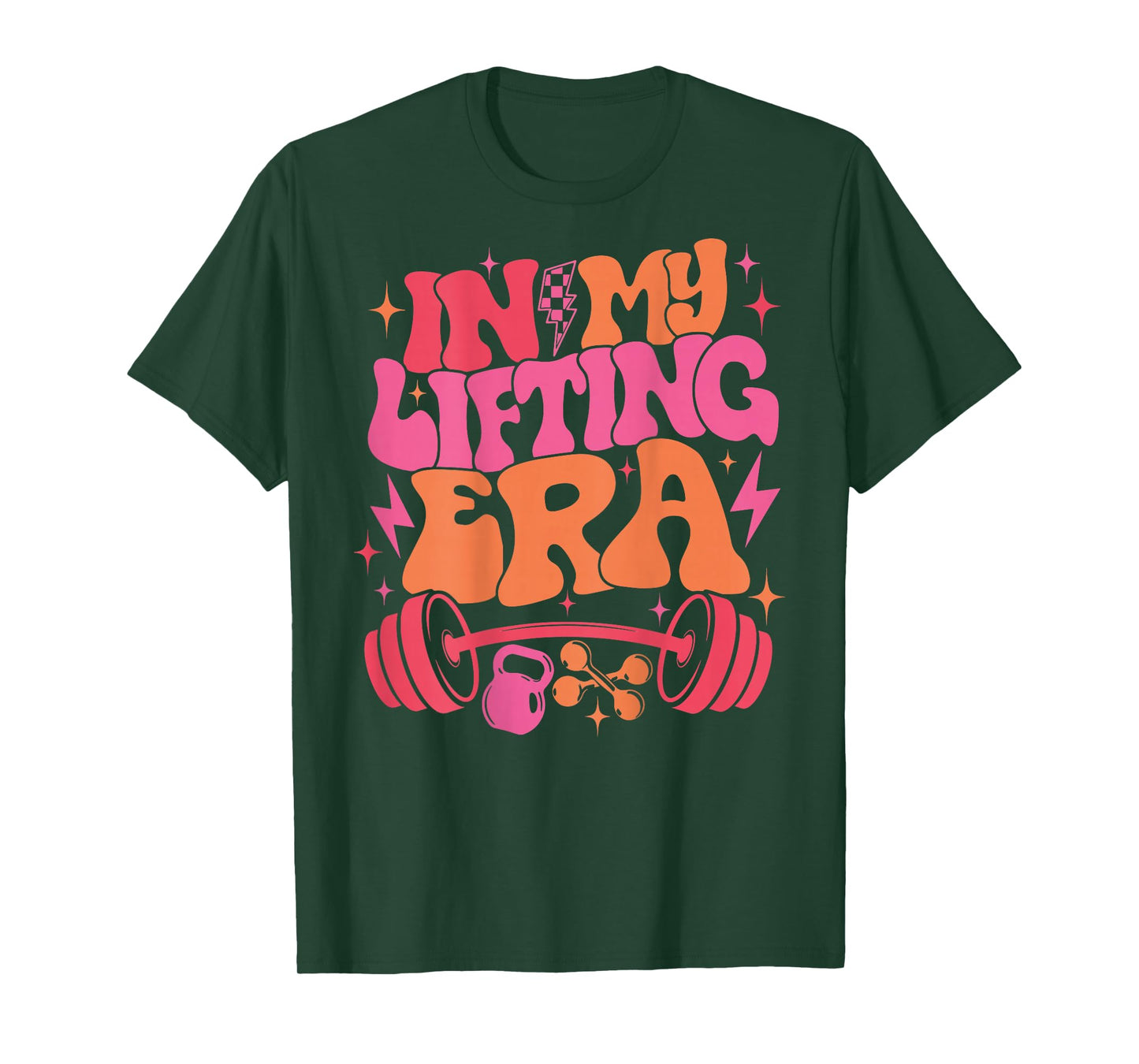In My Lifting Era Groovy Gym Weight Personal Trainer On Back T-Shirt