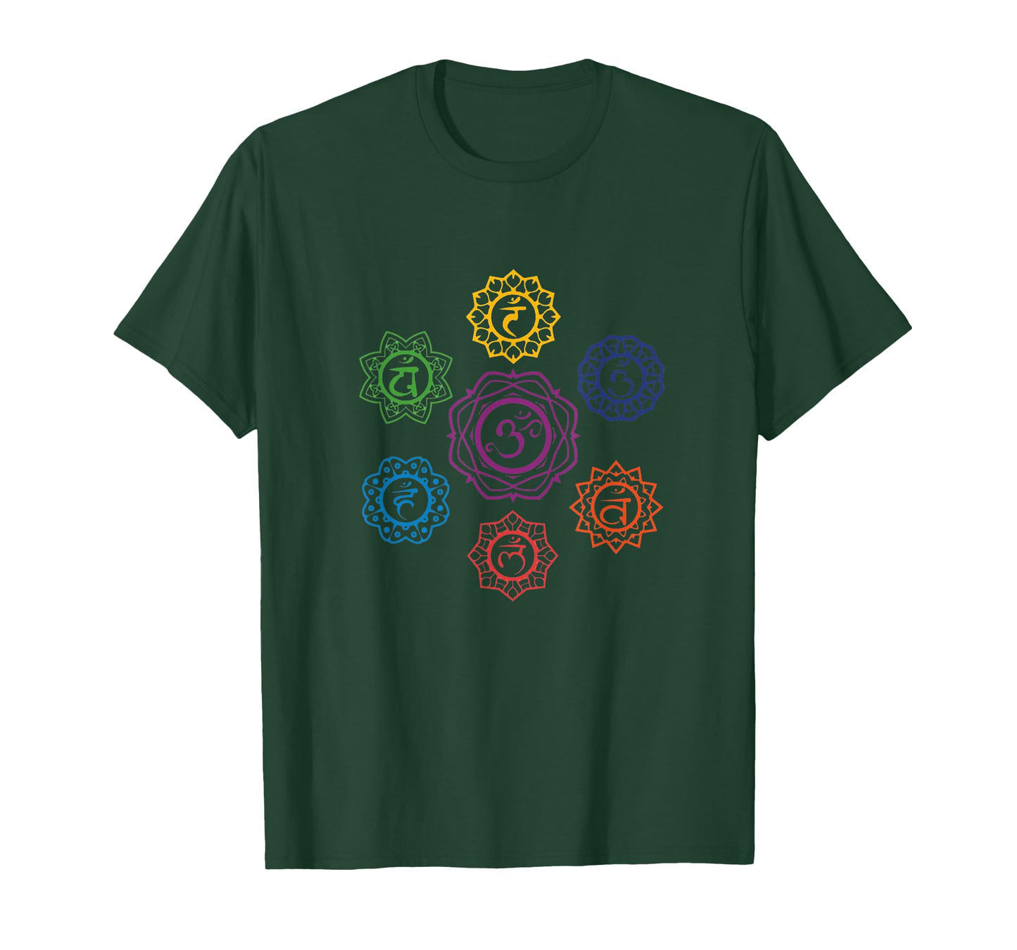 Chakras Yoga Sacred Geometry OM Namaste Kundalini Meditation T-Shirt