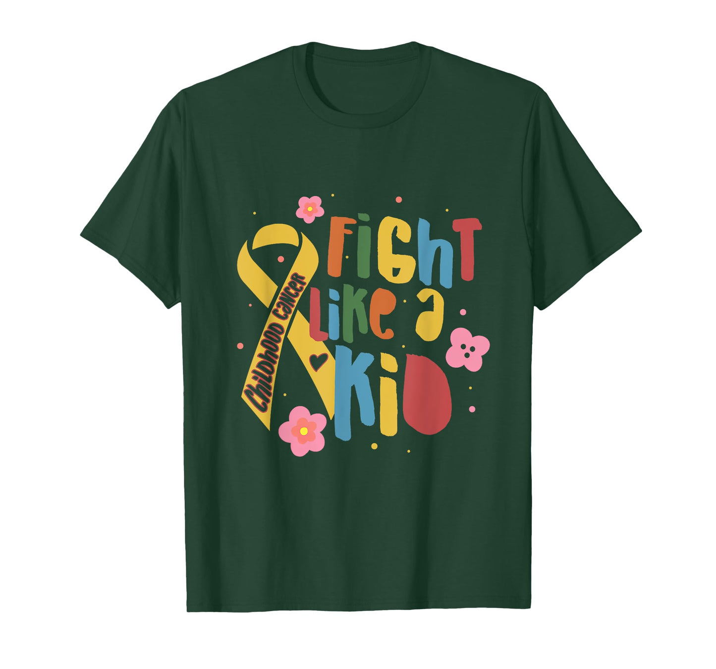 Fights Like A Kid Childhood Cancer Awareness Motivation T-Shirt