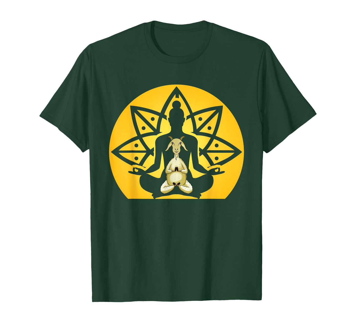 Spiritual Calm Goat Inside Buddha Meditating Yoga Yogi Pose T-Shirt