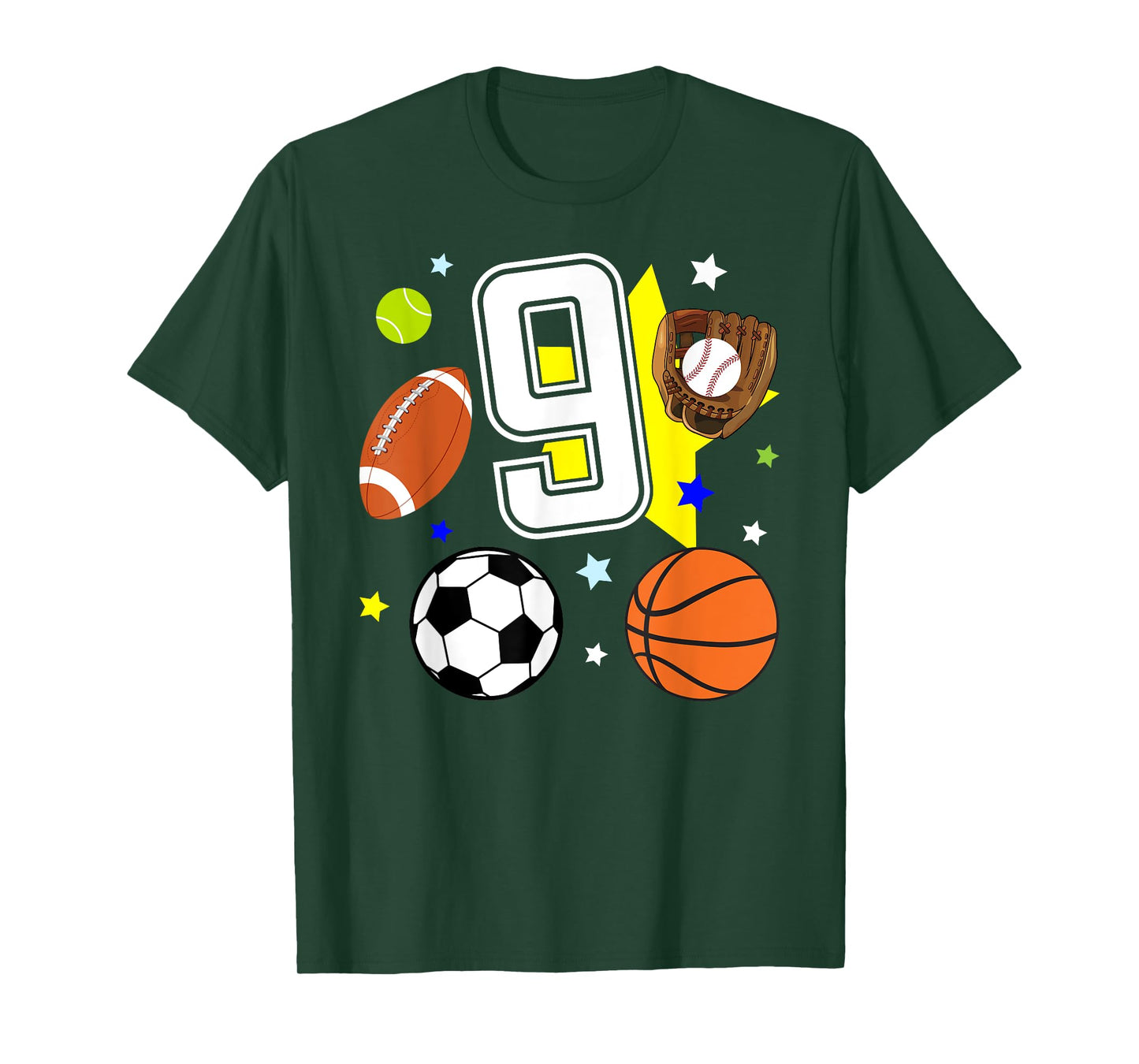 9th Birthday Sports Birthday Theme 9 Year Old Boy T-Shirt