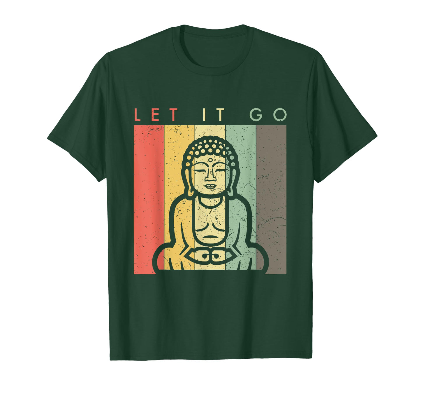 Retro Vintage Buddha Meditation - Let It Go - Spiritual T-Shirt
