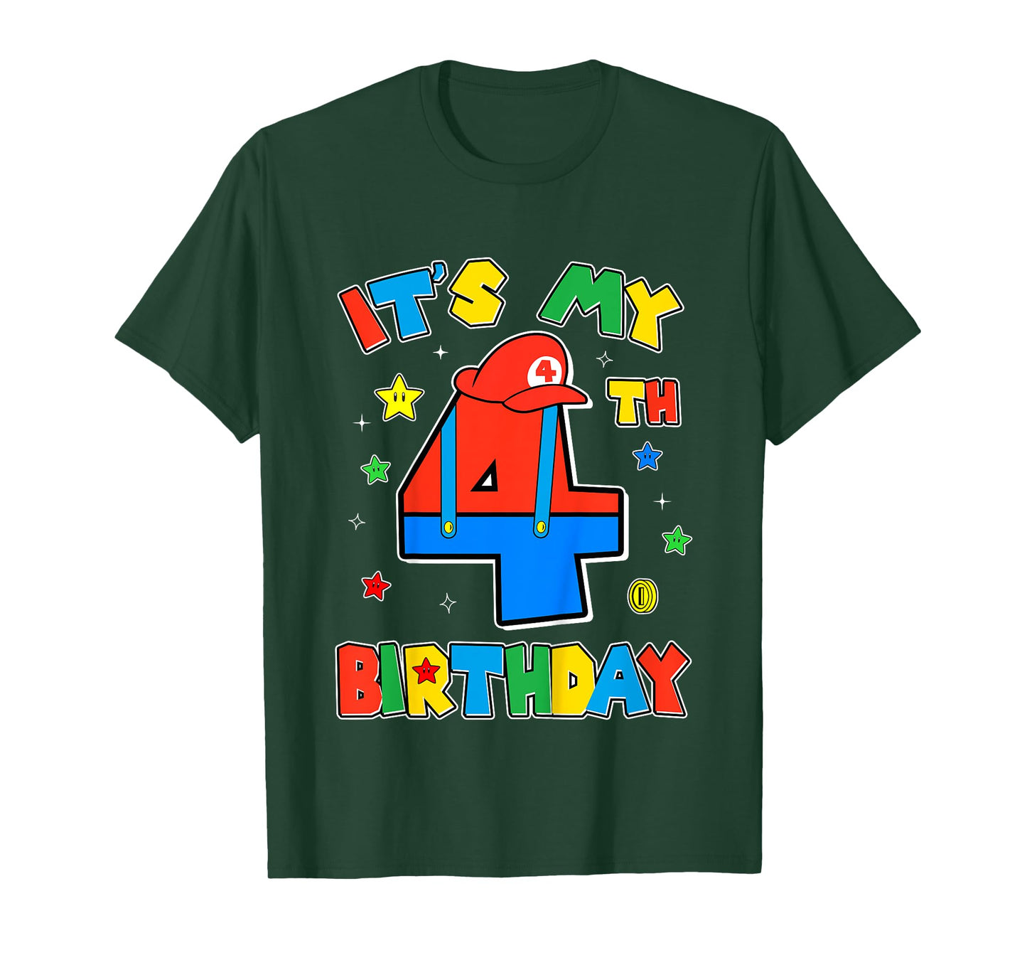 Kids 4th Birthday Boy Super Gamer Gaming Theme B-day Party Boys T-Shirt