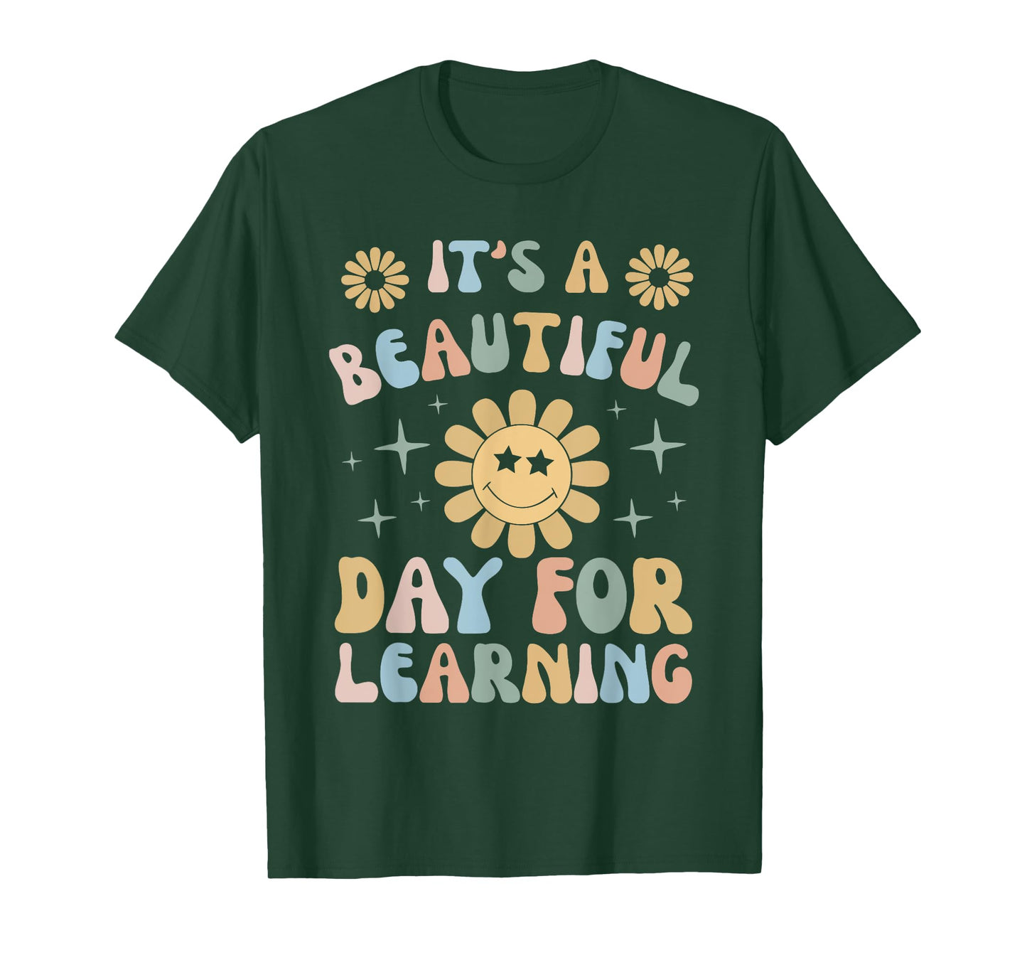 It's Beautiful Day For Learning Retro Teacher Students Women T-Shirt