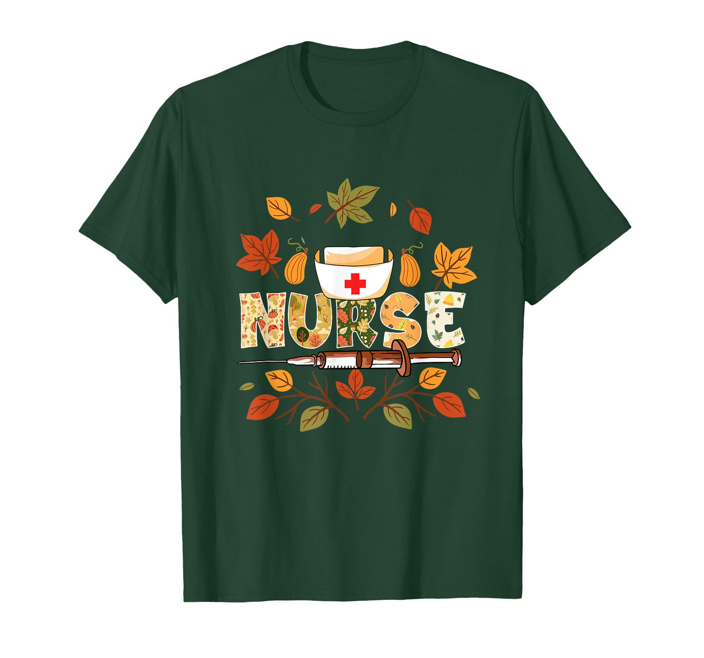 Autumn Fall Outfit Nurse Thankful Grateful Blessed T-Shirt