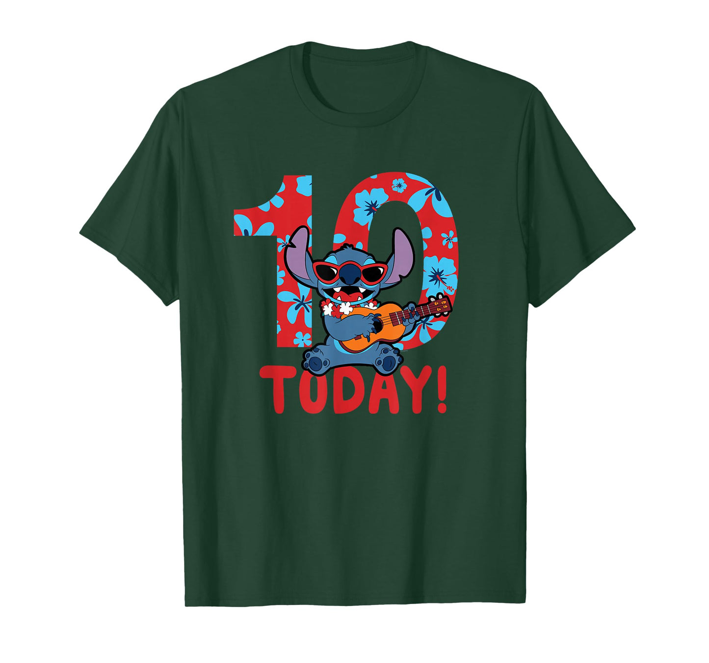 Disney Lilo & Stitch Tropical Birthday 10 Years Old Today T-Shirt