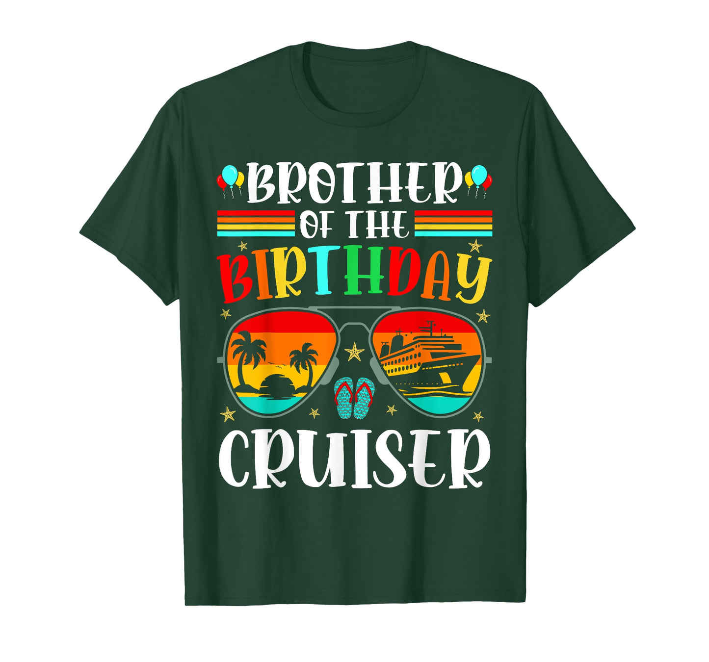 Brother of the Birthday Cruiser Sunglasses Cruise Crew Kids T-Shirt