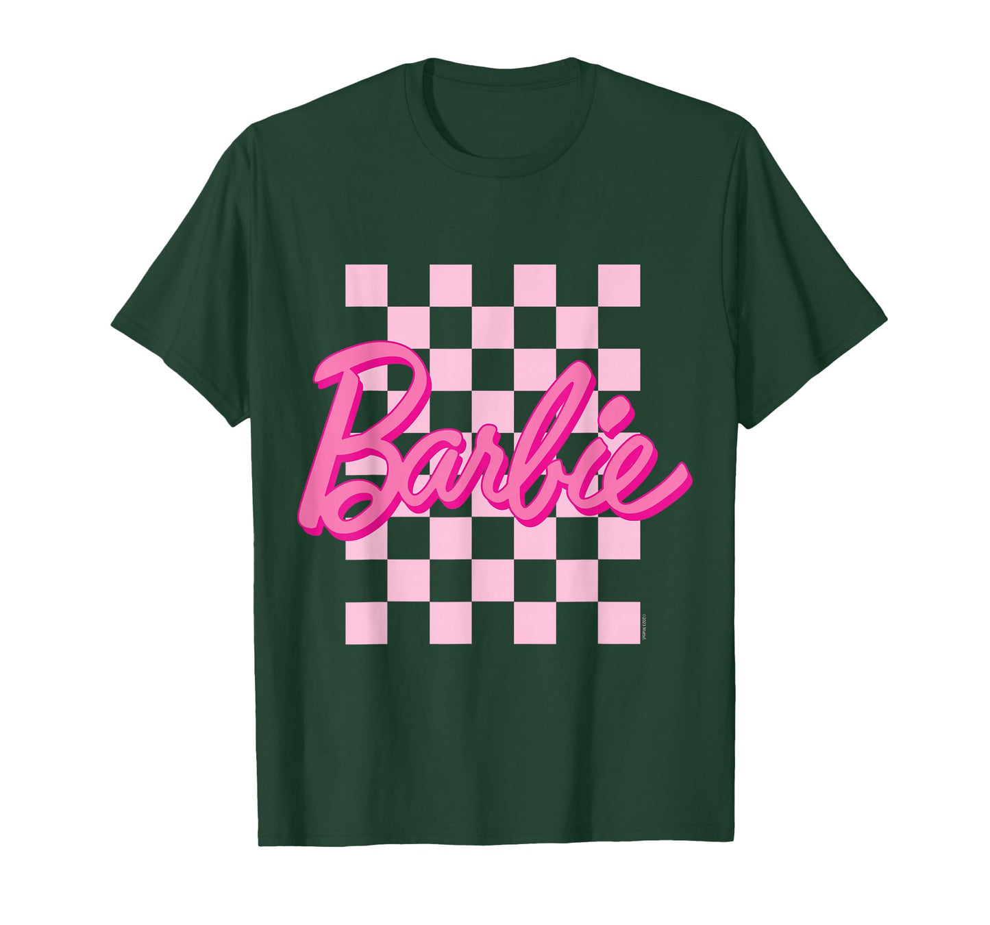 Barbie - Barbie Logo Checkered Background T-Shirt