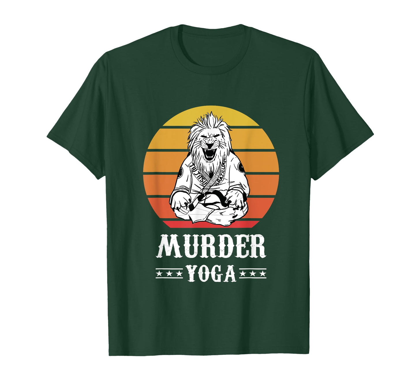 Jiu Jitsu Murder Yoga Vintage Sunset Funny Brazilian T-Shirt
