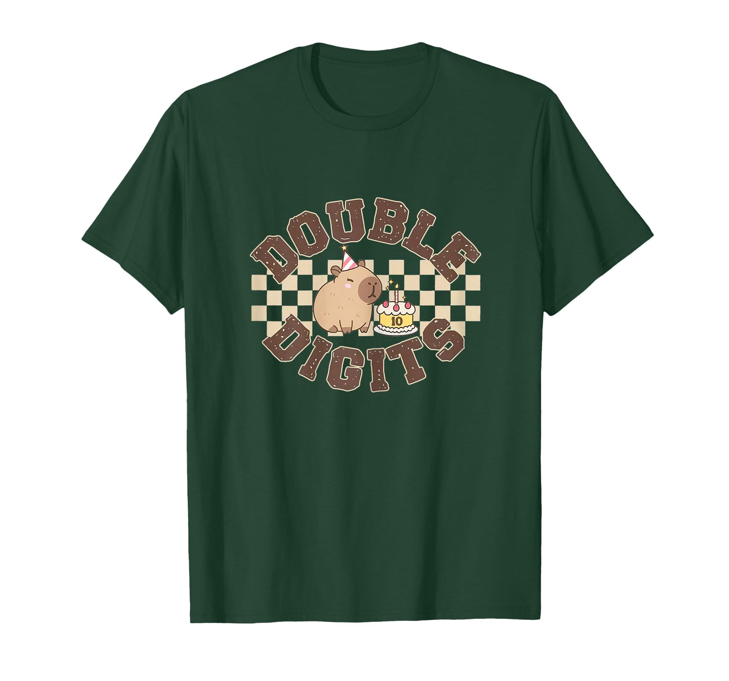 Double Digits 10th Birthday Shirt Capybara Ten Year Old T-Shirt