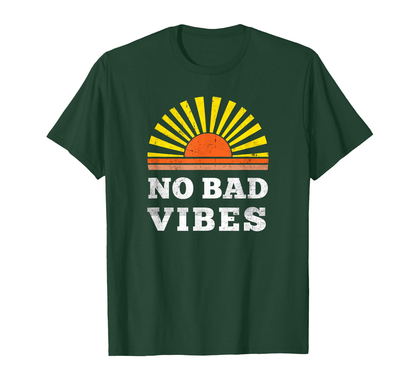 No Bad Vibes Retro Summer Sunset Think Positive Wellbeing Men Women Kids T-Shirt