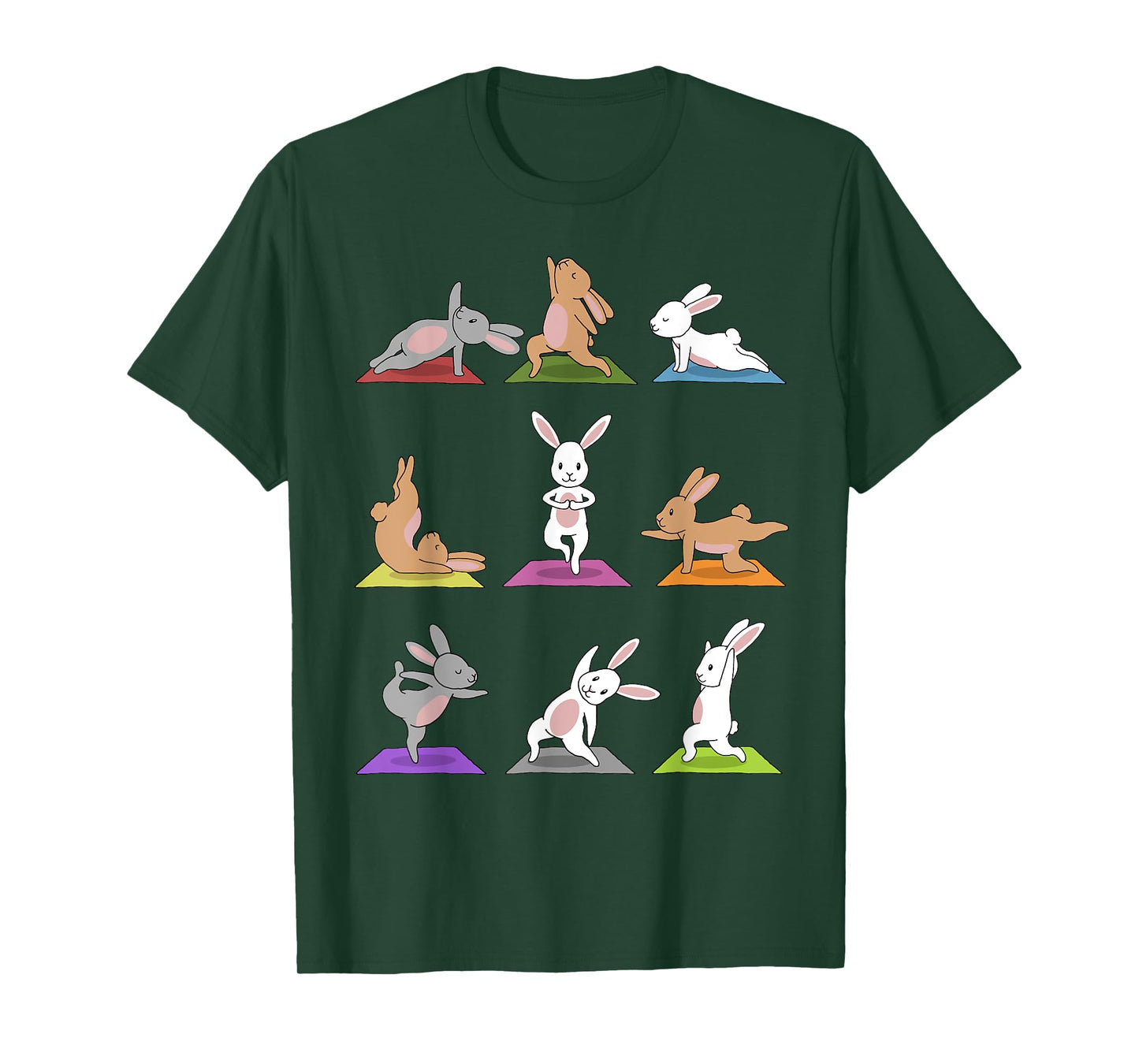 Bunny Yoga Funny Rabbits In Yoga Poses On Meditation Mats T-Shirt