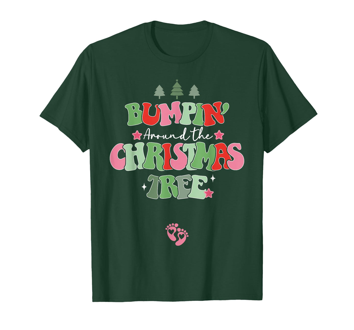 Bumping Around The Christmas Tree Christmas Pregnancy T-Shirt