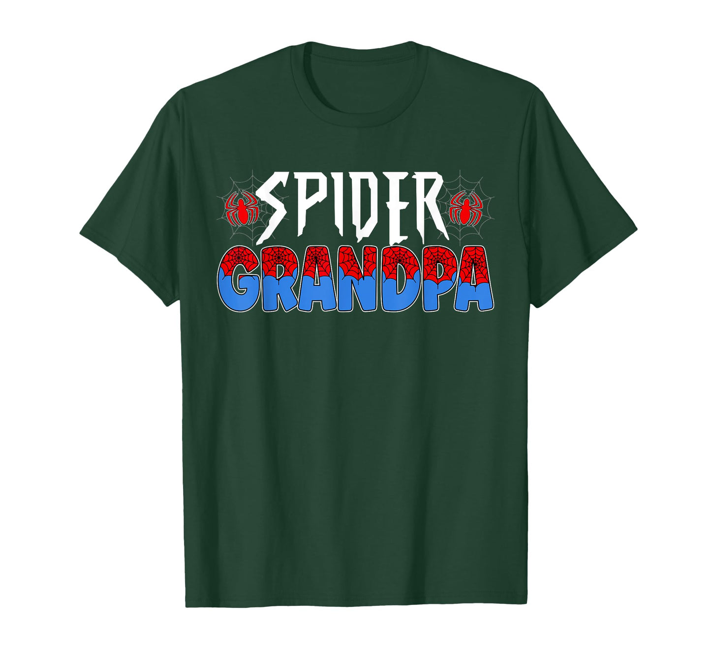 Funny Spider Web Grandpa Family Matching Birthday Boy T-Shirt