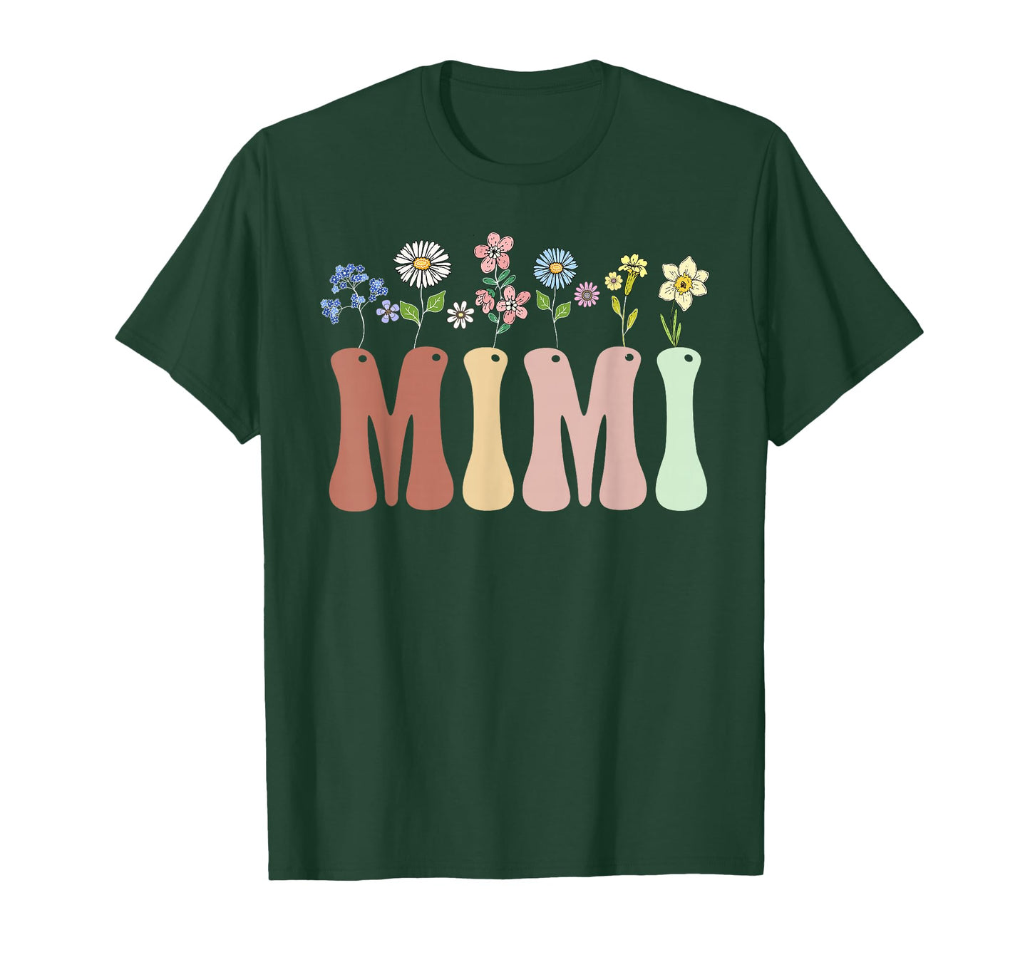 Mimi Gifts Women Wildflower Floral Design Mimi T-Shirt