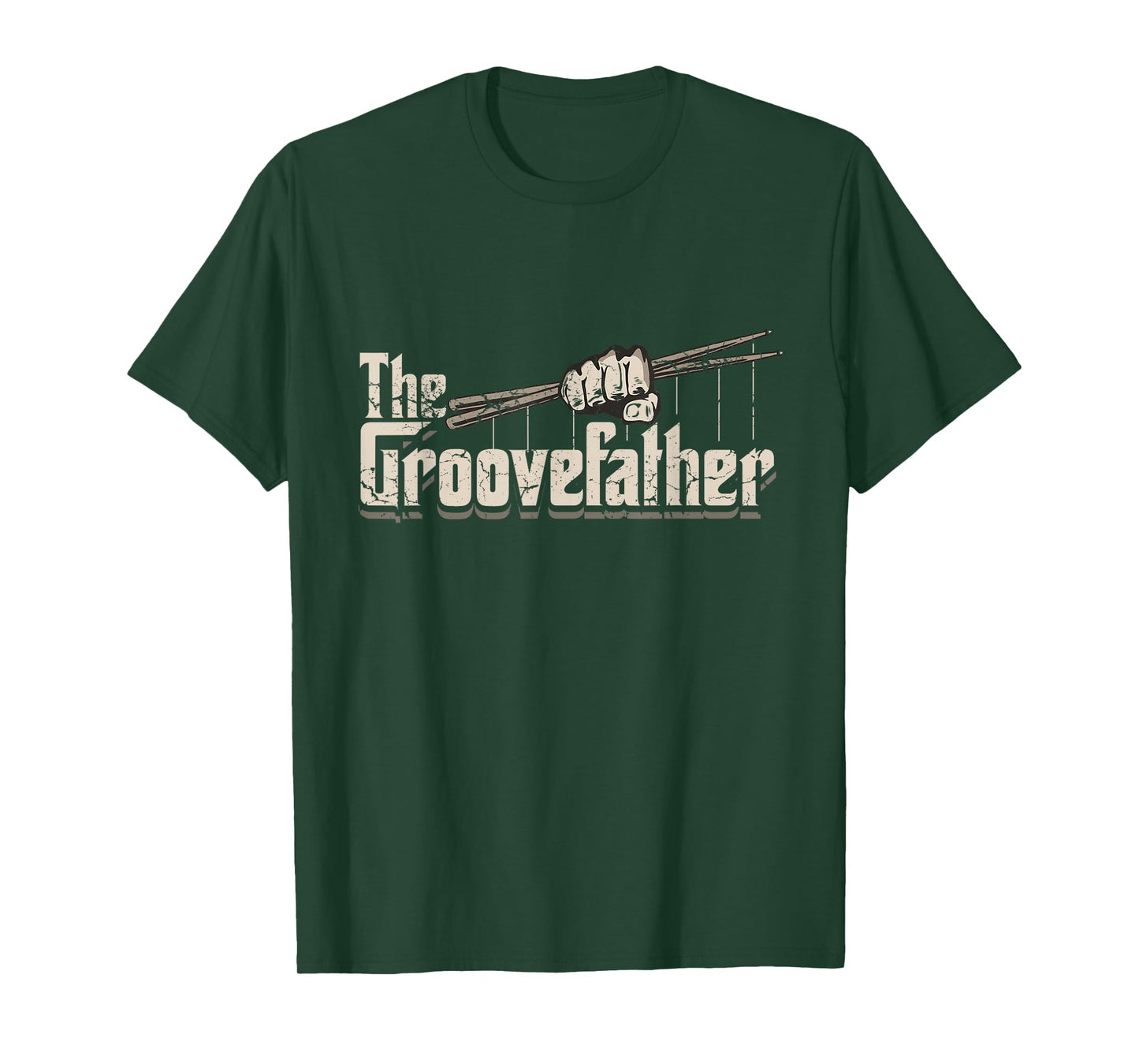 The Groovefather Vintage Drums Drumming Gifts Band Drummer T-Shirt