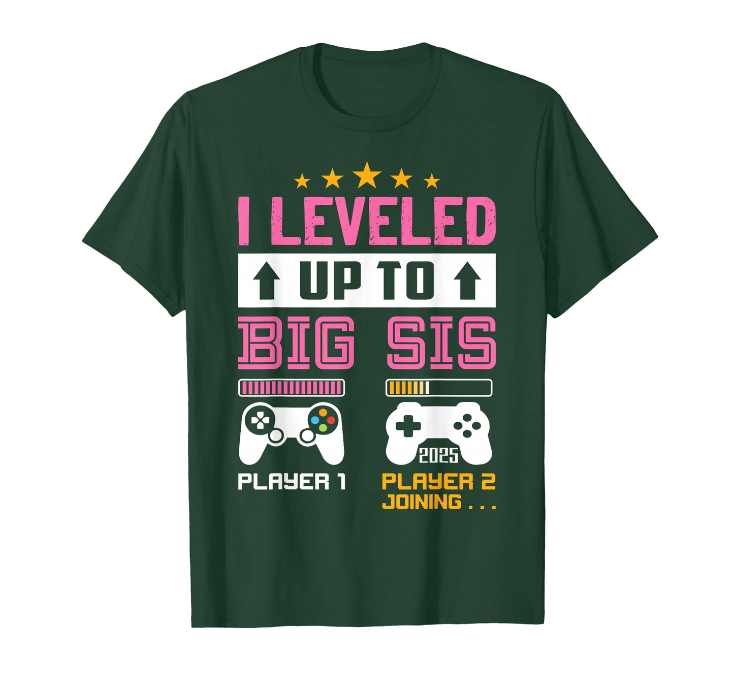 Leveled Up to Big Sister 2025 I'm Going to Be A Big Sis 2025 T-Shirt