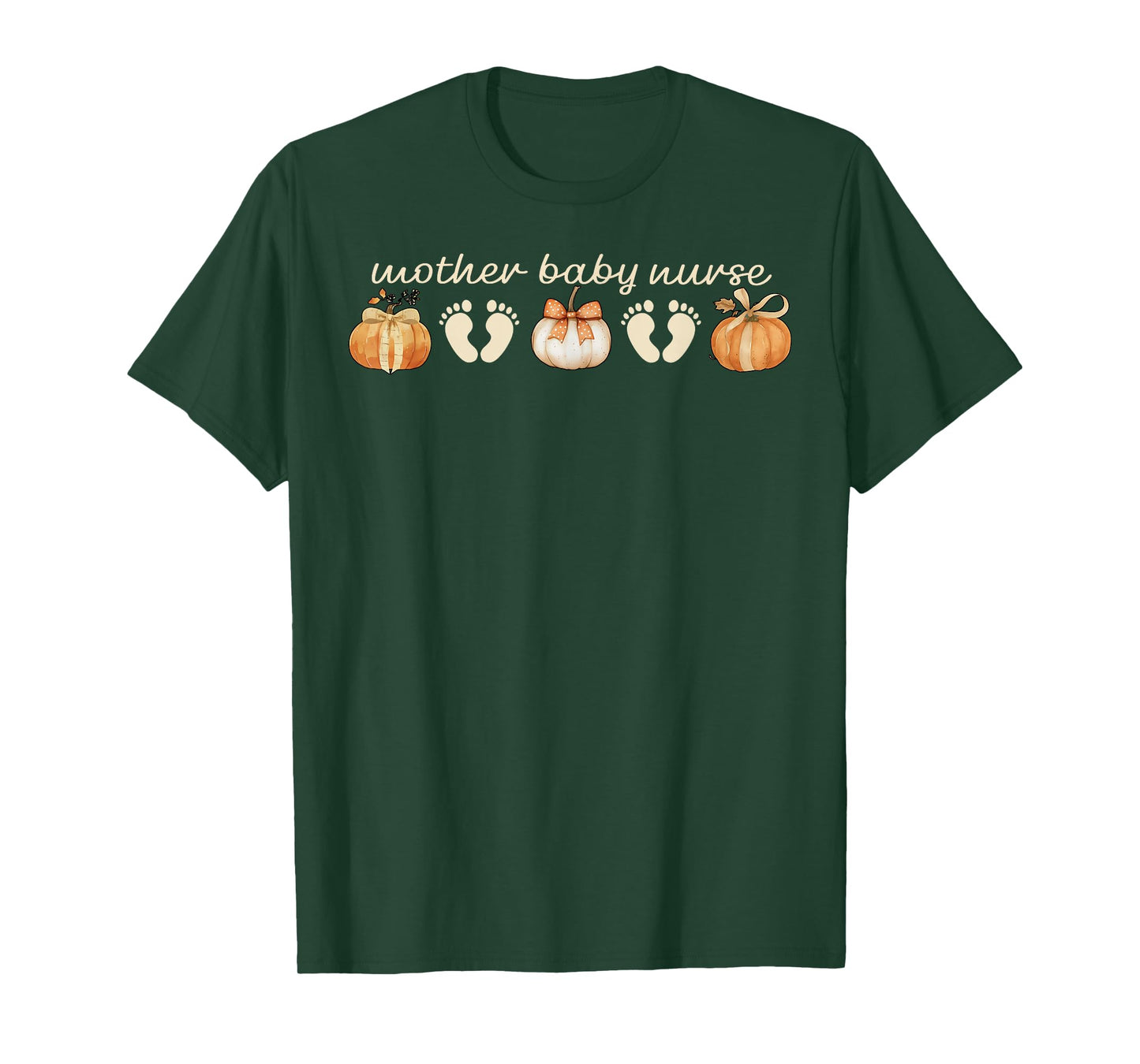 Mother Baby Nurse MBU RN Fall Autumn Pumpkin Thanksgiving T-Shirt