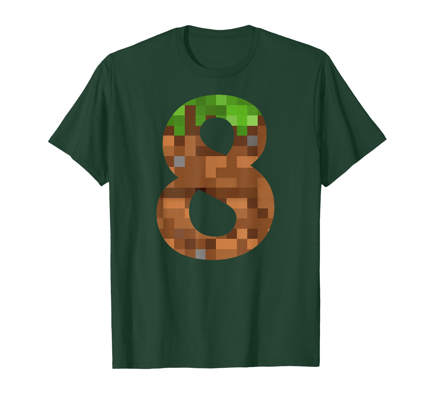 Pixel 8yr Birthday Number Eight 8 Year Old 8th Video Gamer T-Shirt