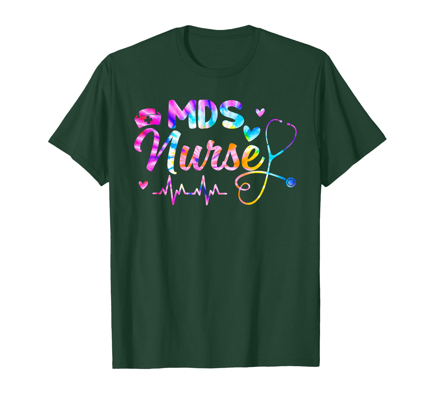 MDS Nurse Heartbeat Tie Dye MDS Nursing MDS Nurses T-Shirt