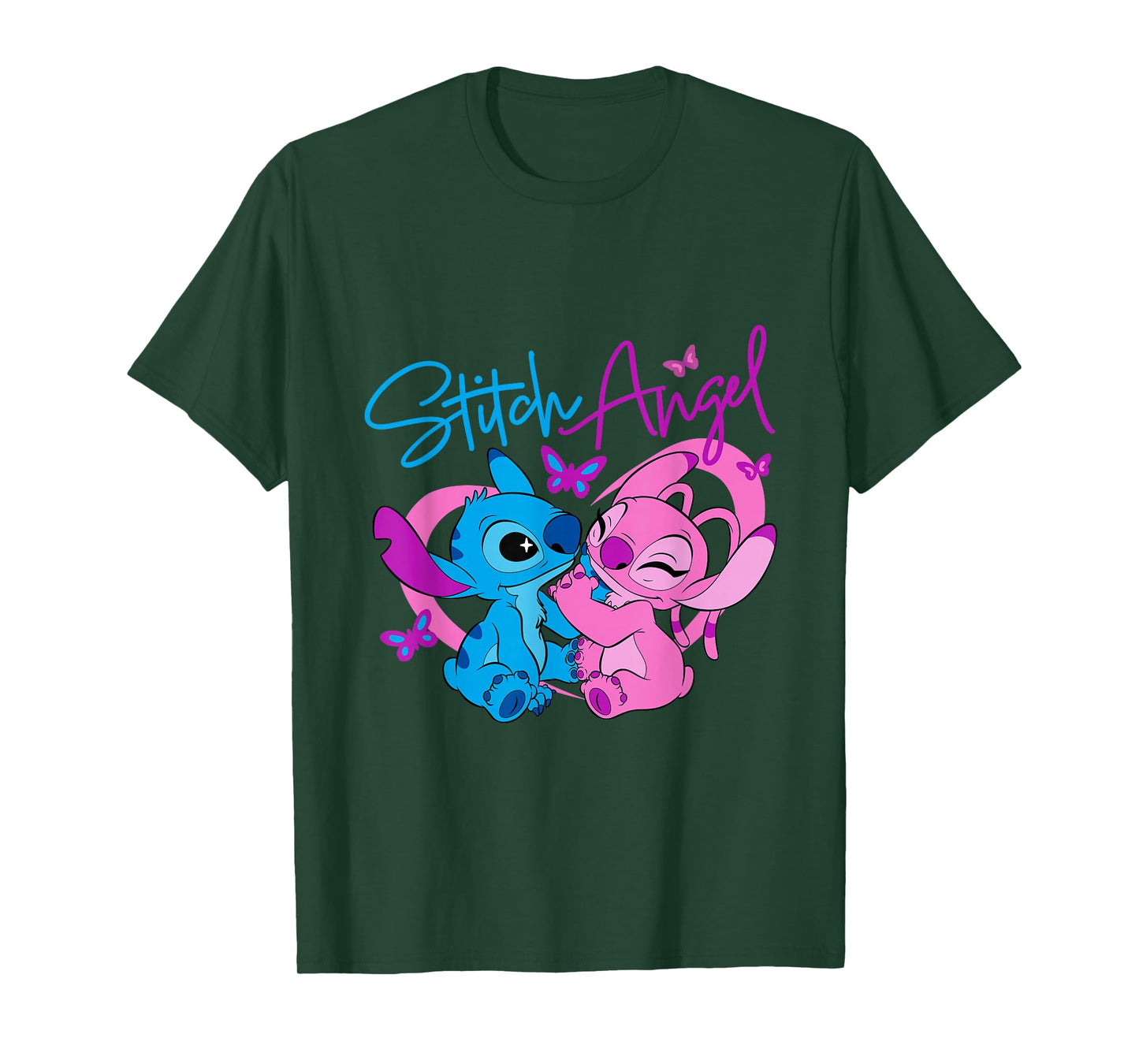 Disney Lilo & Stitch: The Series 2 Angel and Stitch Neon T-Shirt