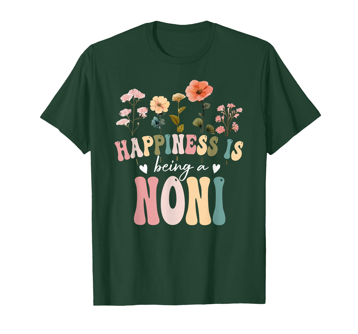 Happiness is Being a Noni Floral Design Noni Mother's Day T-Shirt