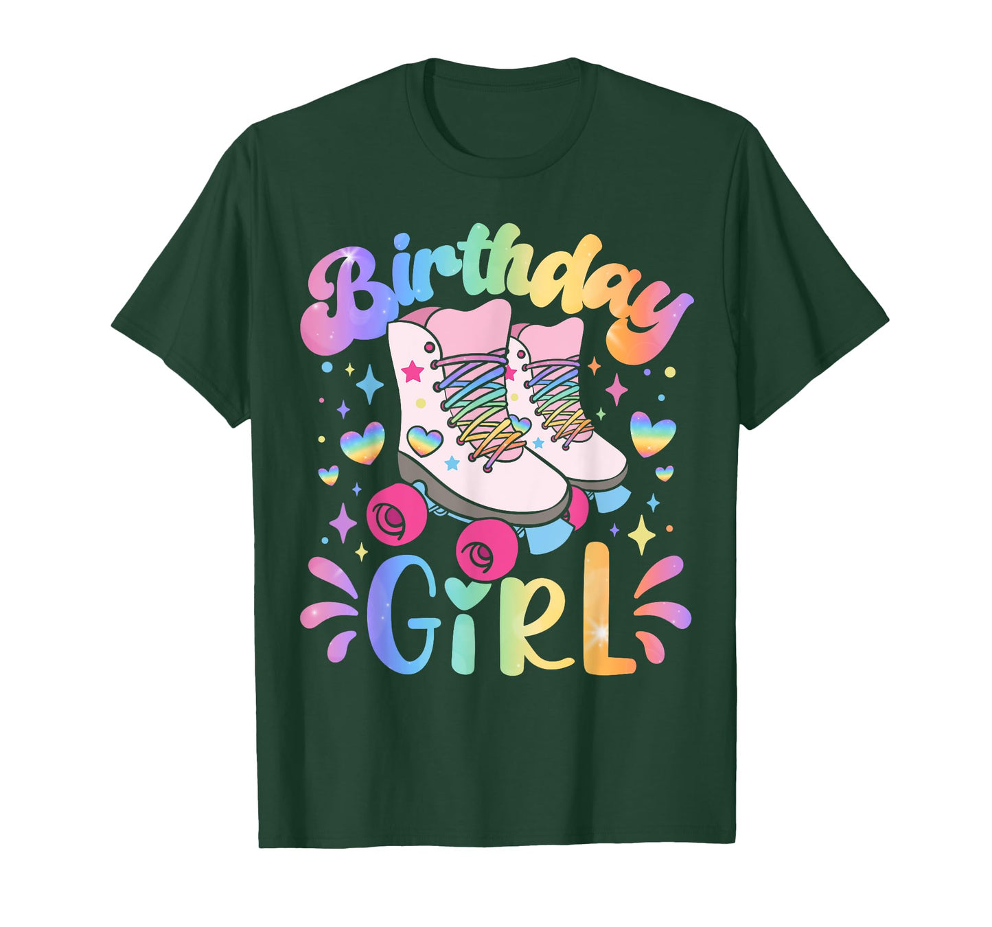 Birthday Girl Rolling Skates Roller Skater Party Kids Girls T-Shirt