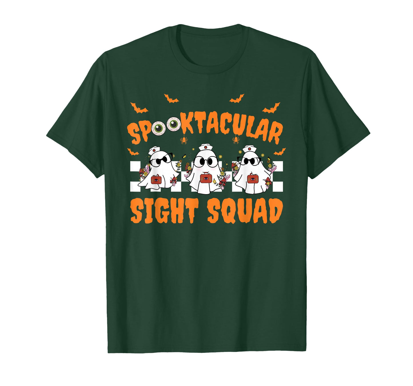 Spooktocular Sight Squad Ghost Halloween Optometry Tech Crew T-Shirt