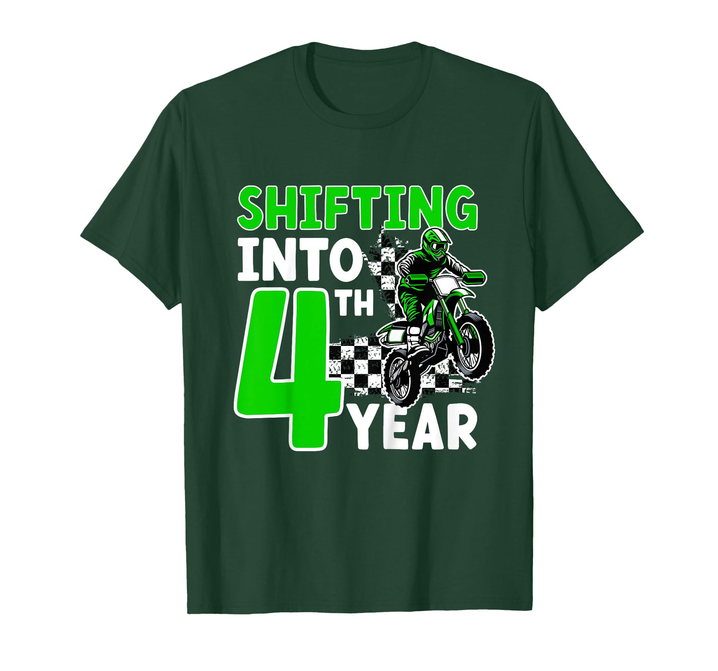 Kids 4th Dirt Bike Birthday Party 4 Year Old Dirt Biker T-Shirt