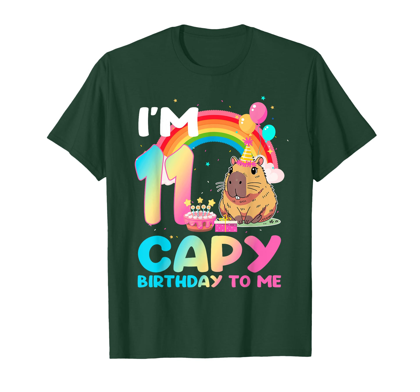I'm 11 Year Old Capy Happy Birthday To Me 11th Bday Capybara T-Shirt