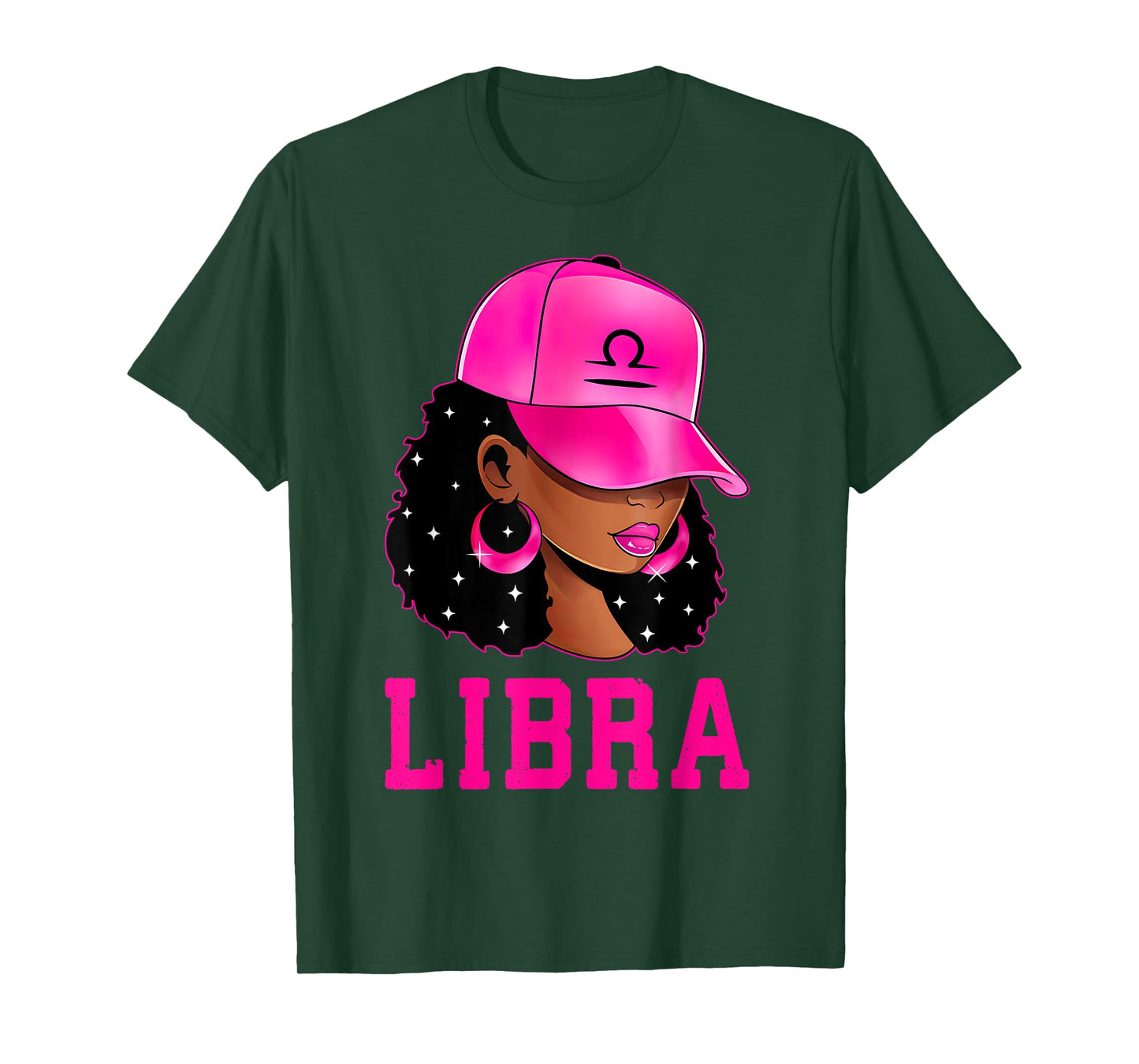 Libra Queen Sassy Black Woman Afro Girl Zodiac Sign T-Shirt