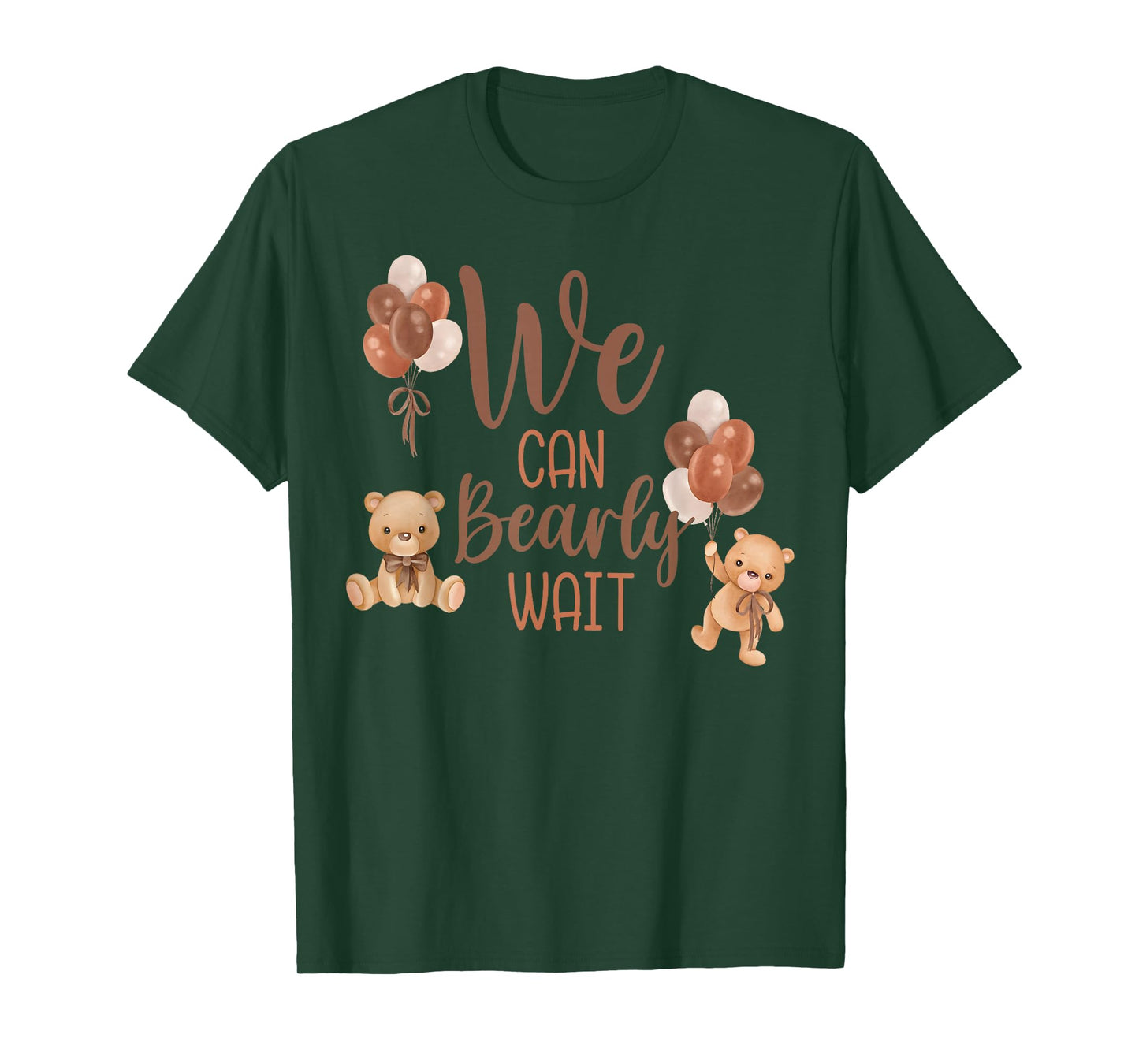 We Can Bearly Wait Bear Gender Neutral Boy Baby Shower T-Shirt