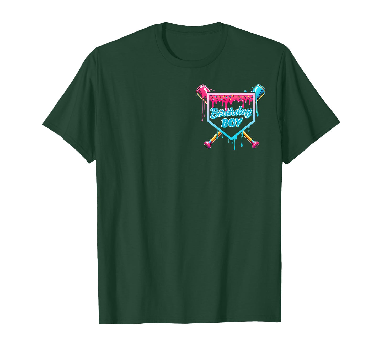 Baseball 10 Year Old Ice Cream Drip 10th Birthday Boys T-Shirt