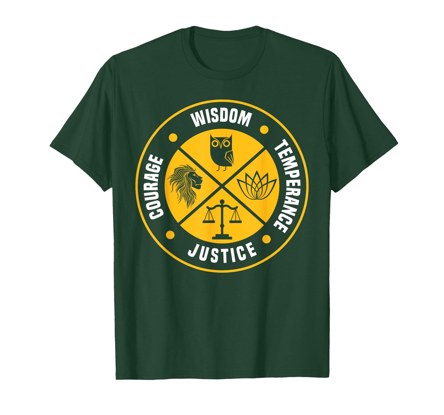 Stoic Virtues Wisdom Temperance Justice Courage Stoicism T-Shirt